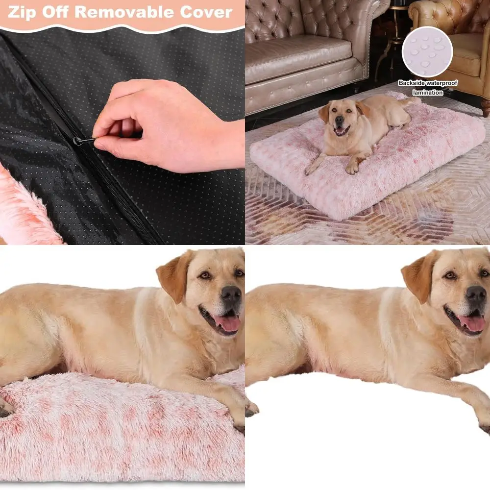 Plush Faux Fur Removable Cover Dog Kennel Bed, 47x29, Pink
Plush Faux Fur Removable Cover Dog Kennel Bed, 47x29, Pink