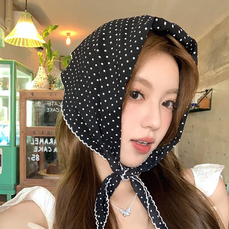 Neckerchief Sweet Polka Dot Headband Turban Korean Fresh Small Scarf Thin Striped Triangular Women's Bandana Hair Accessories
Neckerchief Sweet Polka Dot Headband Turban Korean Fresh Small Scarf Thin Striped Triangular Women's Bandana Hair Accessories