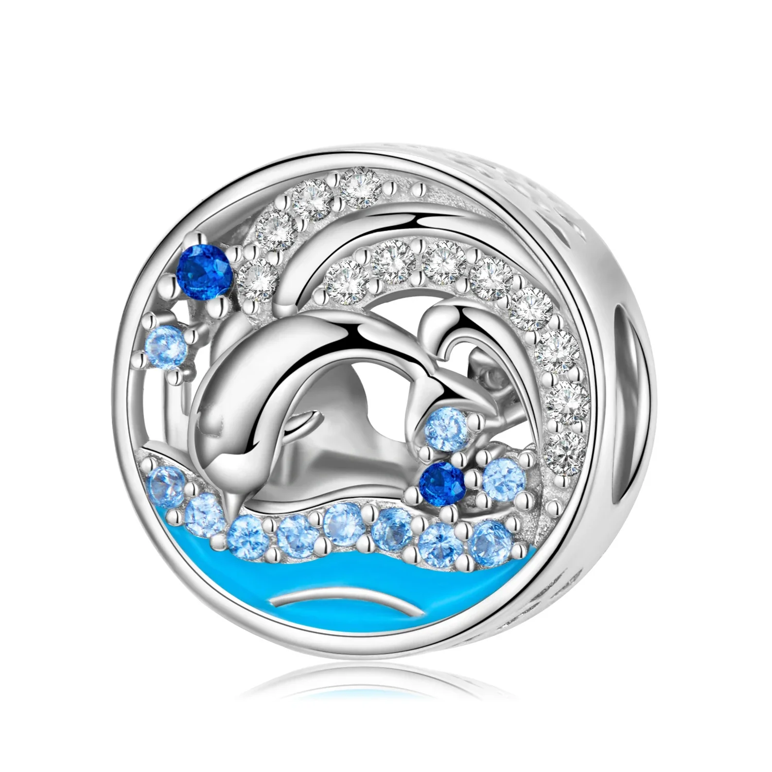 KATAOKA 925 Sterling Silver Ocean Series Jumping Dolphin Blue Zircon Charm Bead Fit Original Bracelet Diy Jewelry Accessories Be
KATAOKA 925 Sterling Silver Ocean Series Jumping Dolphin Blue Zircon Charm Bead Fit Original Bracelet Diy Jewelry Accessories Be