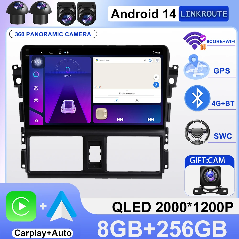 Автомобильный радиоприемник Android 14, мультимедийная навигация для TOYOTA VIOS YARIS 2013 2014 2015 2016, беспроводной Bluetooth Carplay, экран головное устройство
Автомобильный радиоприемник Android 14, мультимедийная навигация для TOYOTA VIOS YARIS 2013 2014 2015 2016, беспроводной Bluetooth Carplay, экран головное устройство