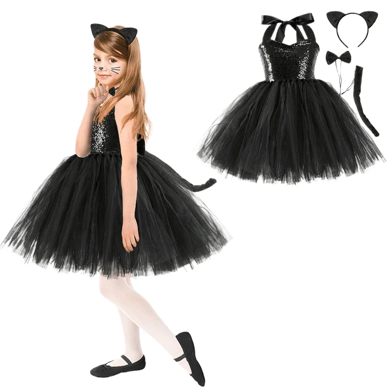 Halloween Kids Animal Cosplay Girls Costume Sequined Mesh Tutu Headdress Tail Children Birthday Party Masquerade Costume Set
Halloween Kids Animal Cosplay Girls Costume Sequined Mesh Tutu Headdress Tail Children Birthday Party Masquerade Costume Set