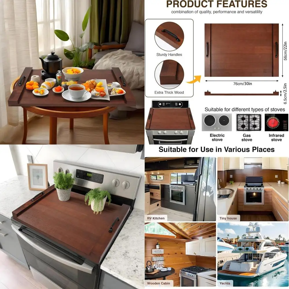 Wooden Stove Top Cover for Gas and Electric Ranges, 30L x 22W Handmade Cookware, Counter Space Saver
Wooden Stove Top Cover for Gas and Electric Ranges, 30L x 22W Handmade Cookware, Counter Space Saver
