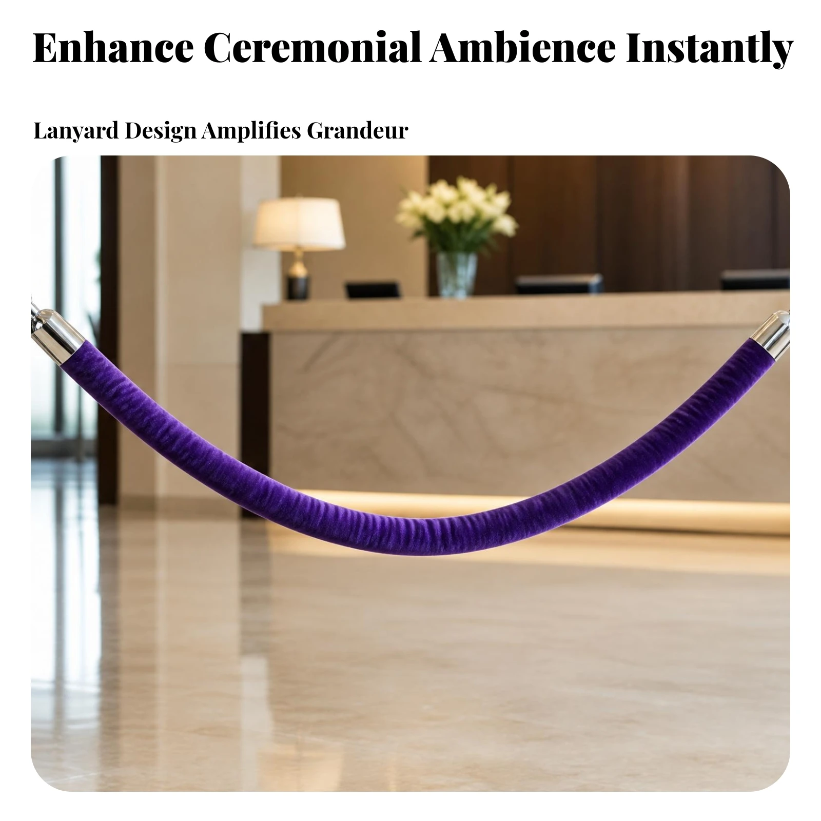Velvet Rope Violet Velvet Stanchion Rope Barrier Cord Silver Metal Hooks Soft
Velvet Rope Violet Velvet Stanchion Rope Barrier Cord Silver Metal Hooks Soft