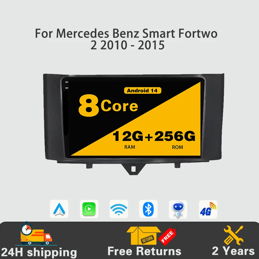 Android 14 Wireless Carplay Auto Car Radio Player Multimedia Navigation GPS Screen For Mercedes Benz Smart Fortwo 2 2010 - 2015
Android 14 Wireless Carplay Auto Car Radio Player Multimedia Navigation GPS Screen For Mercedes Benz Smart Fortwo 2 2010 - 2015