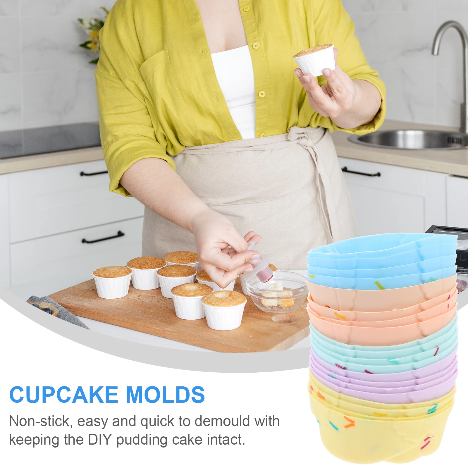 20Pcs Silicone Cupcake Molds Flexible Non-Stick Baking Tools Flower Shape Cake Mold DIY Muffin Molds Kitchen Gadget 
20Pcs Silicone Cupcake Molds Flexible Non-Stick Baking Tools Flower Shape Cake Mold DIY Muffin Molds Kitchen Gadget