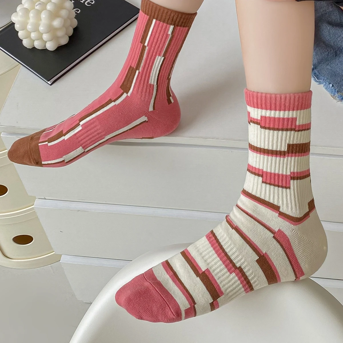 Pink AB Striped Lovers' Health Women Tube Socks Bar High Ankle Socks Gym Girls Jogging Cotton Short Korea Cool Stuff Summer
Pink AB Striped Lovers' Health Women Tube Socks Bar High Ankle Socks Gym Girls Jogging Cotton Short Korea Cool Stuff Summer
