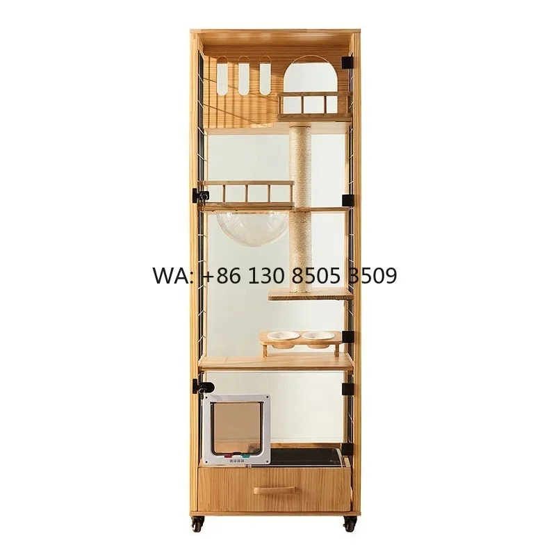 Wholesale Luxury Household Solid Wood Cat Cage & Villa with Climbing Frame and Tower Waterproof & Durable for Cat Rest and Play
Wholesale Luxury Household Solid Wood Cat Cage & Villa with Climbing Frame and Tower Waterproof & Durable for Cat Rest and Play