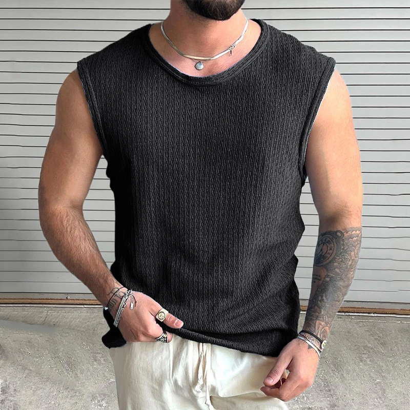 Hip Hop Mens Sleeveless Knit Tank Tops Casual Hollow Out Breathable O Neck Knitted Camisole Summer Men Fashion Solid Color Vest
Hip Hop Mens Sleeveless Knit Tank Tops Casual Hollow Out Breathable O Neck Knitted Camisole Summer Men Fashion Solid Color Vest