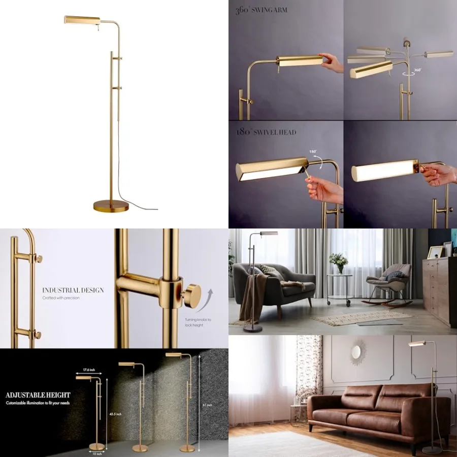Cedric Adjustable Pharmacy Floor Lamp - Industrial Design for Reading, Crafting, Work - 10W LED, Height 45-61 Inch - Ideal for
Cedric Adjustable Pharmacy Floor Lamp - Industrial Design for Reading, Crafting, Work - 10W LED, Height 45-61 Inch - Ideal for