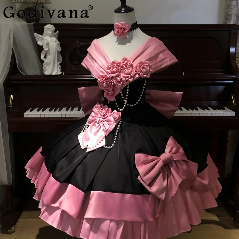 Girls Birthday Party Grown Up Ceremony Dress Lolita Princess Evening Dress for Women Off Shoulder Flower Wedding Dress
Girls Birthday Party Grown Up Ceremony Dress Lolita Princess Evening Dress for Women Off Shoulder Flower Wedding Dress