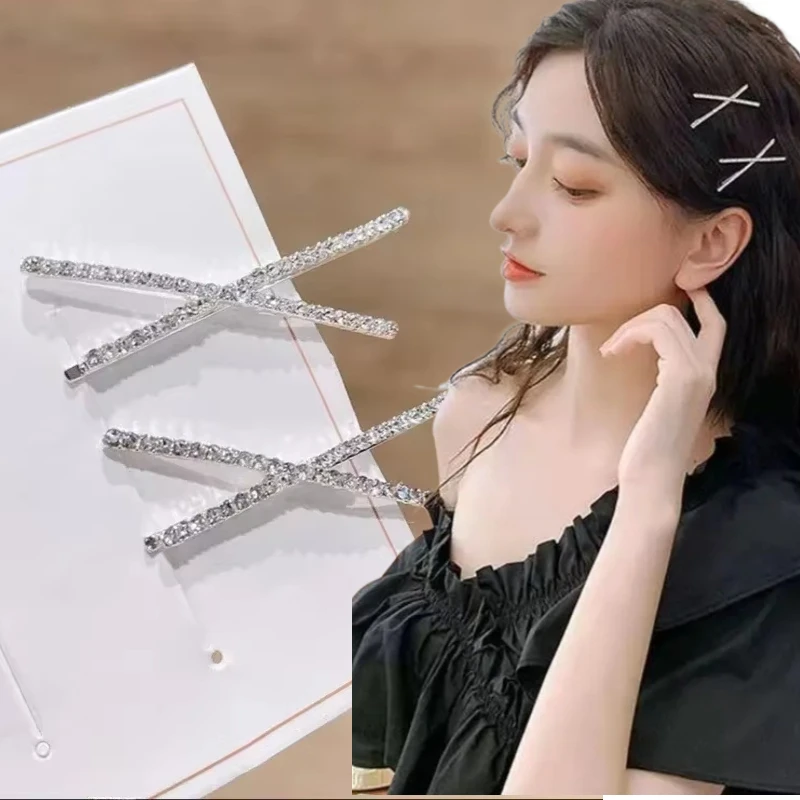 2Pcs Cross Crystal Hairpins Rhinestone X Hair Clips Girl Barrettes Simple Side Clip Bridal Headwear Fashion Hair Accessories Set
2Pcs Cross Crystal Hairpins Rhinestone X Hair Clips Girl Barrettes Simple Side Clip Bridal Headwear Fashion Hair Accessories Set