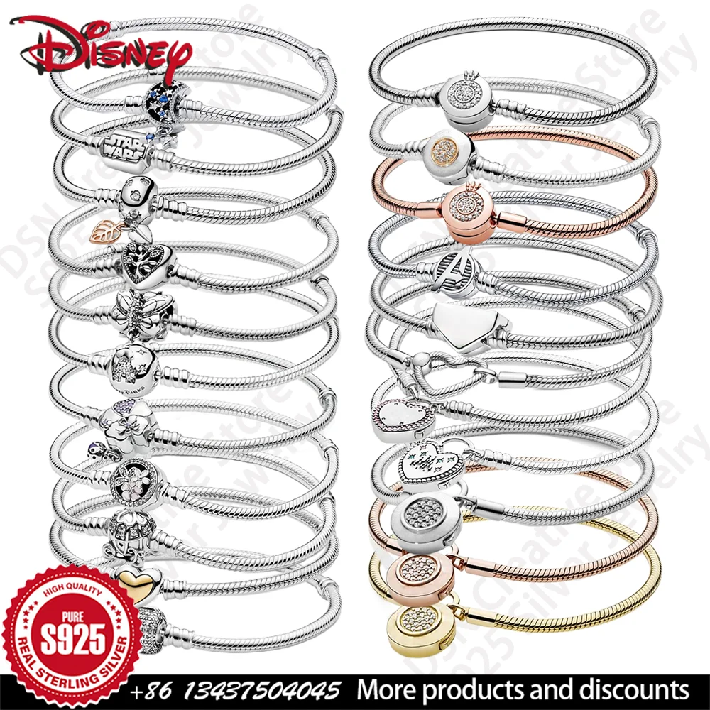 Серия Disney Park S925, серебряный женский браслет, цепочка из змеиной кости, подходит для самостоятельного изготовления, соответствующего персонализированного браслета
Серия Disney Park S925, серебряный женский браслет, цепочка из змеиной кости, подходит для самостоятельного изготовления, соответствующего персонализированного браслета