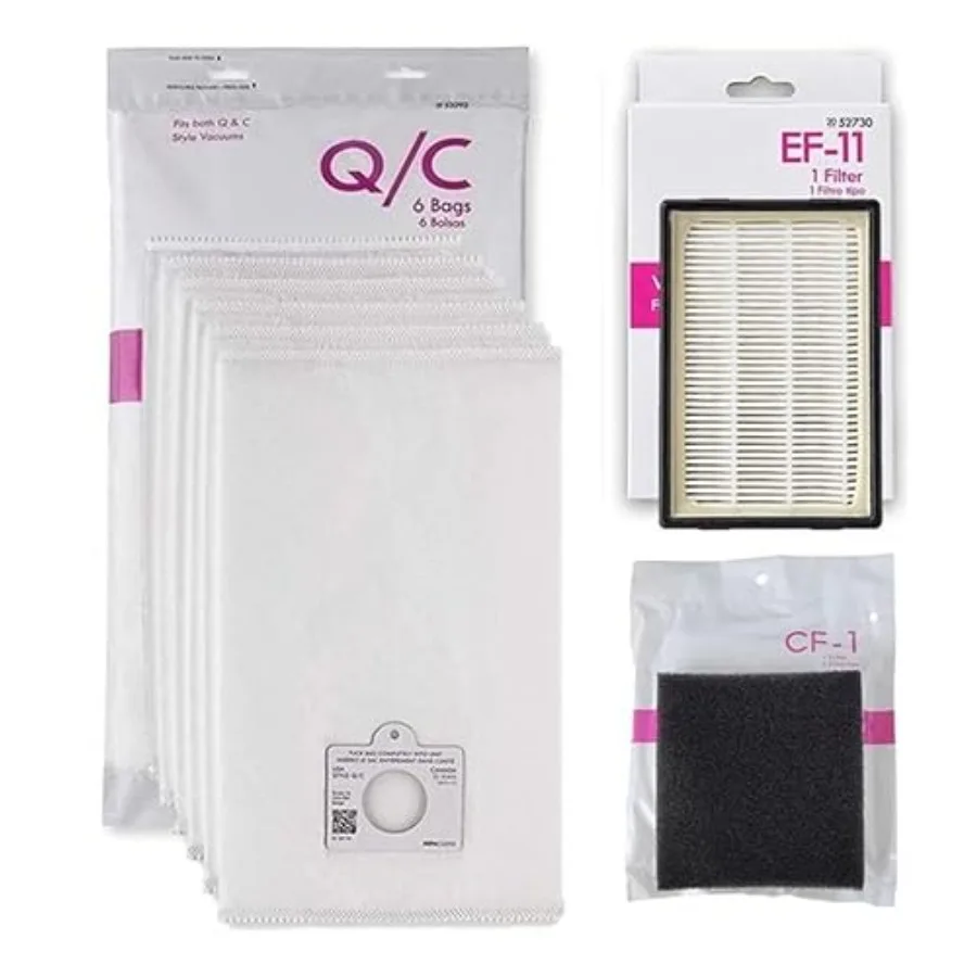 Replacement Bag and Filter Kit for Kenmore 600 Series Canister Vacuum Cleaner. 6 Q/C Bags + 1 EF-11 + 1 CF 1. Fits 81614 81615
Replacement Bag and Filter Kit for Kenmore 600 Series Canister Vacuum Cleaner. 6 Q/C Bags + 1 EF-11 + 1 CF 1. Fits 81614 81615