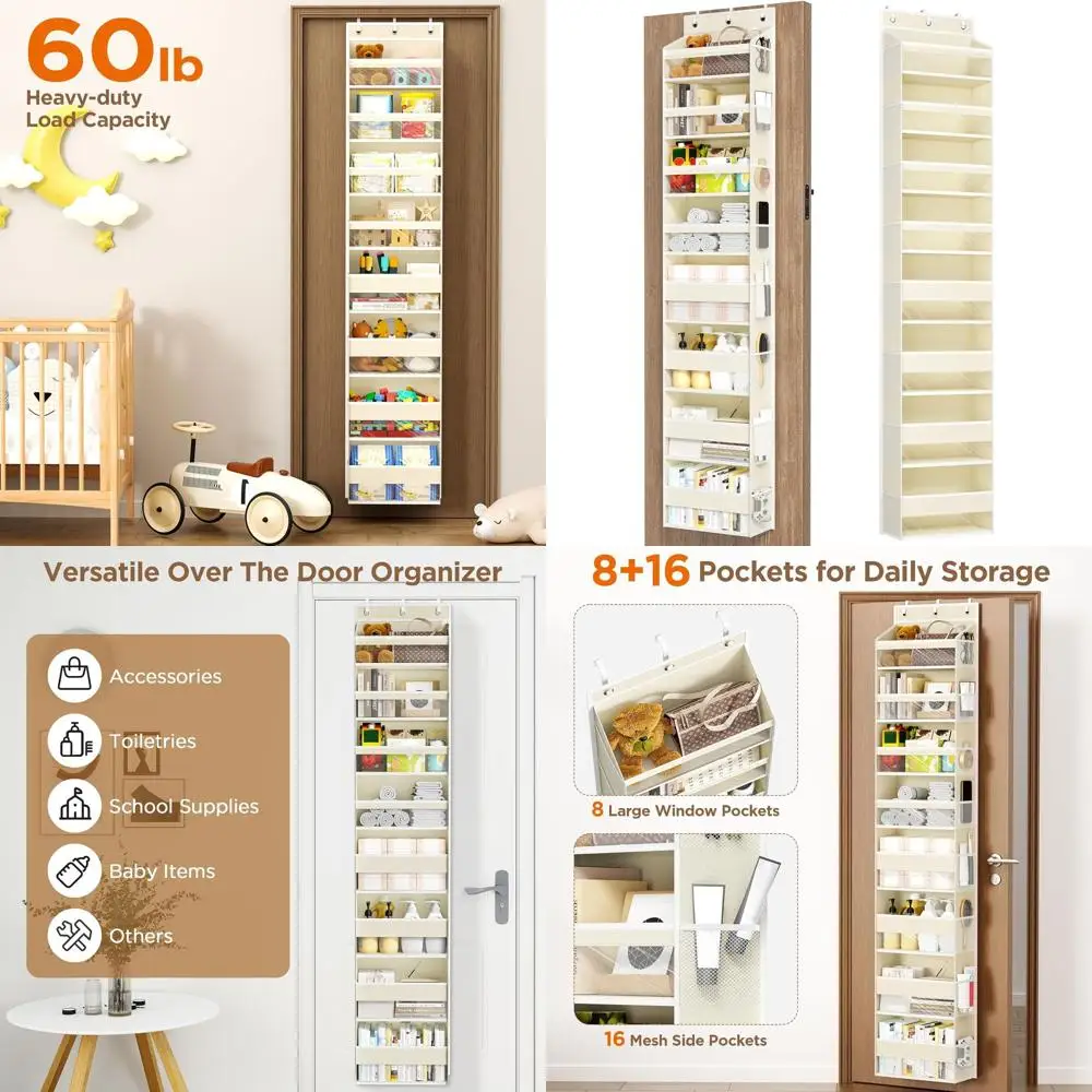 Настенный органайзер с 8 карманами для дома, гардеробной и ванной комнаты
Настенный органайзер с 8 карманами для дома, гардеробной и ванной комнаты