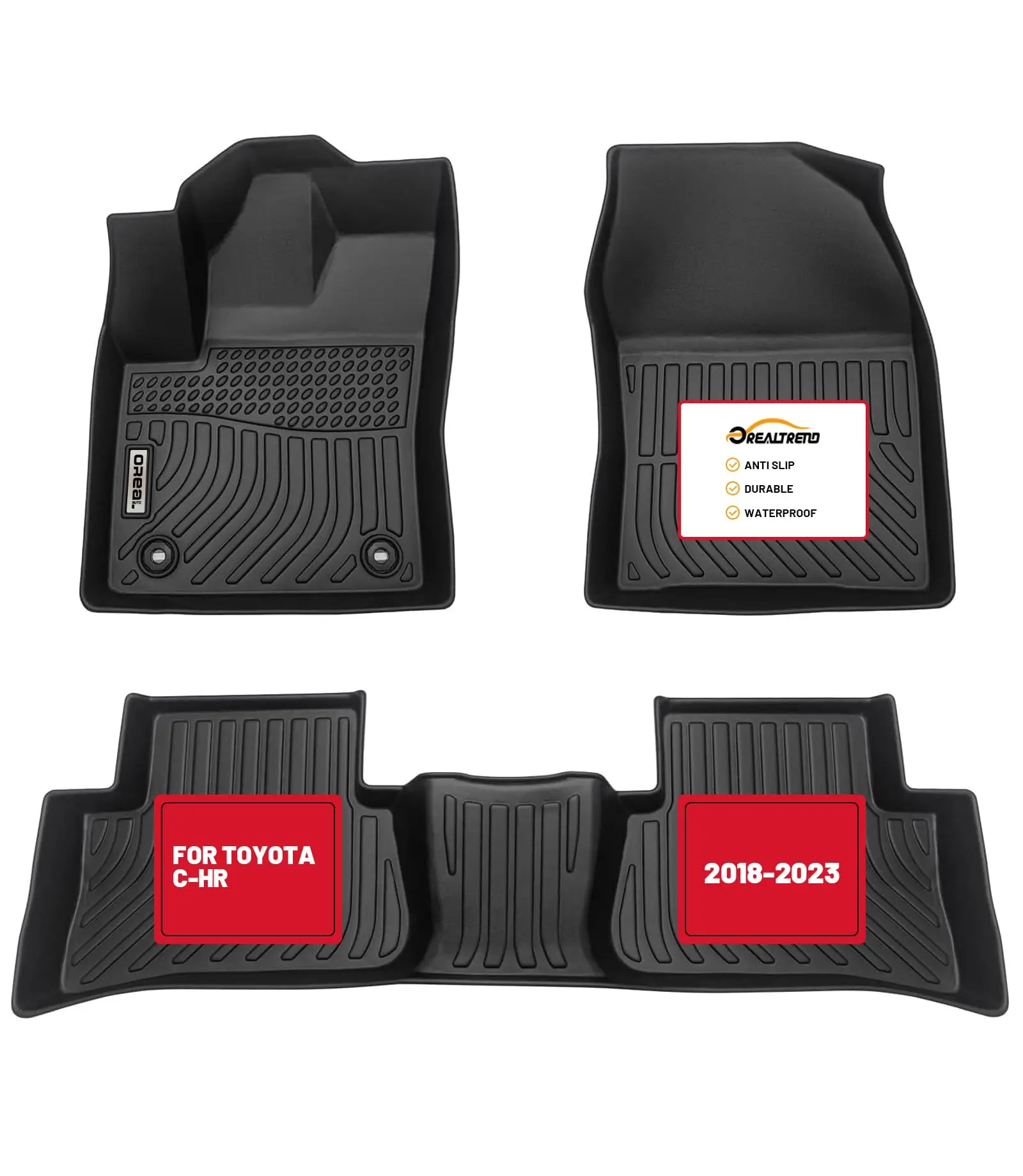 Car Floor Mats For Toyota C-HR 2018-2023 Custom Fit All Weather Heavy Duty TPE Front And Rear Liners Black
Car Floor Mats For Toyota C-HR 2018-2023 Custom Fit All Weather Heavy Duty TPE Front And Rear Liners Black