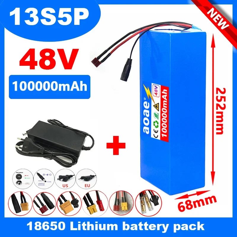 2024 13S5P Battery Pack 48V High Power 100000mAh 18650 Lithium Battery 13S5P 1000W 48V Battery +Charger
2024 13S5P Battery Pack 48V High Power 100000mAh 18650 Lithium Battery 13S5P 1000W 48V Battery +Charger
