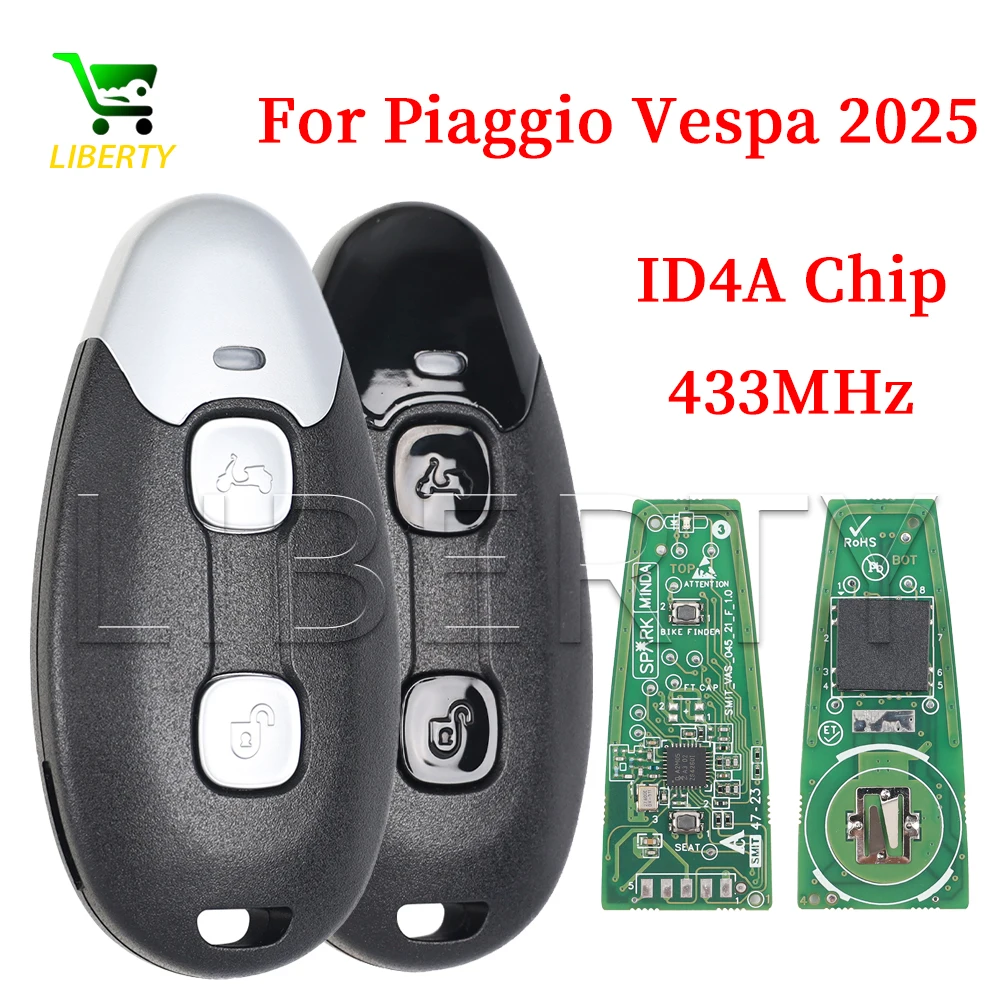 Liberty Smart Remote Control Motorcycle Key ID4A Chip 433MHz for Piaggio Vespa GTS 300 310 ABS GTV 300 HPV E5 GTS 125 ABS E5
Liberty Smart Remote Control Motorcycle Key ID4A Chip 433MHz for Piaggio Vespa GTS 300 310 ABS GTV 300 HPV E5 GTS 125 ABS E5