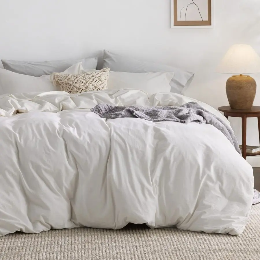 100 Washed Cotton Duvet Cover Queen Size Natural White Minimalist Cotton Duvet Cover Linen Like for All Seasons GentleSoft Plain
100 Washed Cotton Duvet Cover Queen Size Natural White Minimalist Cotton Duvet Cover Linen Like for All Seasons GentleSoft Plain