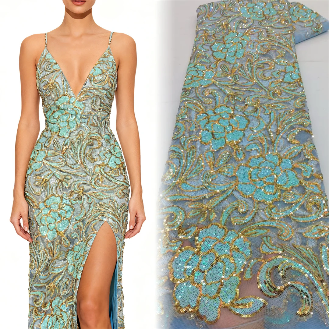 Luxury French Tulle Lace Fabric with Sequins Beads for Bridal Dress Nigerian Groom High Quality French Net Lace Wedding Gown
Luxury French Tulle Lace Fabric with Sequins Beads for Bridal Dress Nigerian Groom High Quality French Net Lace Wedding Gown