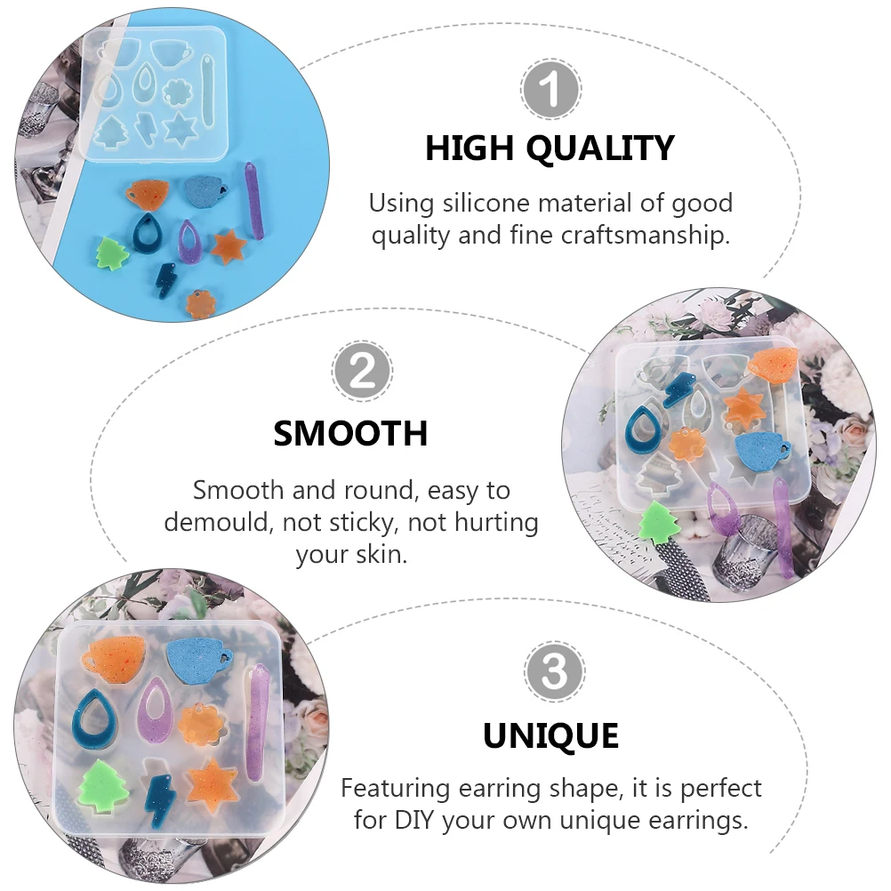 2pcs Earring Mold Silicone Jewelry Craft DIY Pendant Drop Baby Crystal Epoxy Non Stick Durable Easy Demold Smooth Practical
2pcs Earring Mold Silicone Jewelry Craft DIY Pendant Drop Baby Crystal Epoxy Non Stick Durable Easy Demold Smooth Practical