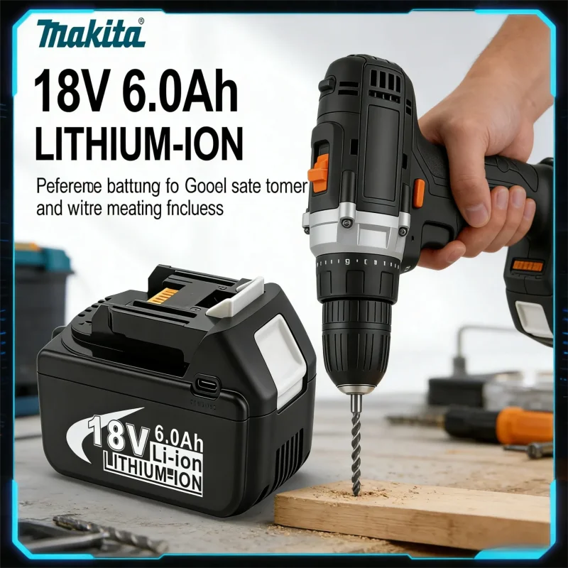 Аккумулятор Makita 18V 6000 мАч с USB-C, поддержка зарядки PD, замена для BL1850B BL1860 BL1840 BL1815, для беспроводной дрели, в комплекте
Аккумулятор Makita 18V 6000 мАч с USB-C, поддержка зарядки PD, замена для BL1850B BL1860 BL1840 BL1815, для беспроводной дрели, в комплекте