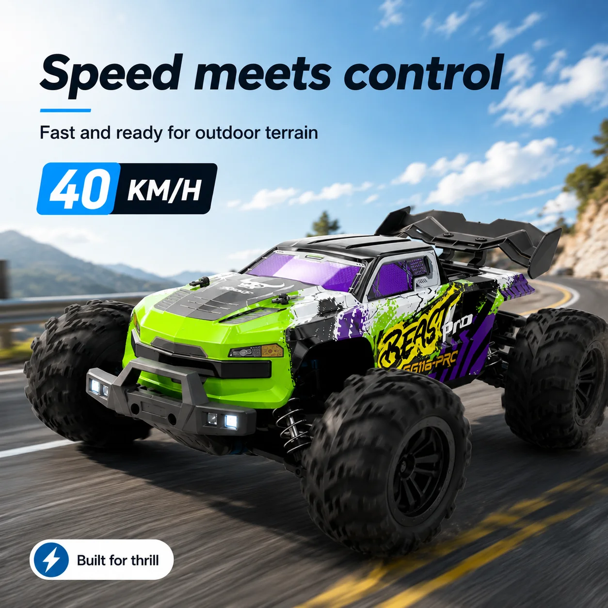 ZNLYRION RC Off-Road Truck SG116 PRO MAX 4WD Up to 40KM 80 KM/H Brushed/Brushless Optional All Terrain Monster Truck With LED Headlight 2.4G Remote Control RC Car Toys For Adults Kids
ZNLYRION RC Off-Road Truck SG116 PRO MAX 4WD Up to 40KM 80 KM/H Brushed/Brushless Optional All Terrain Monster Truck With LED Headlight 2.4G Remote Control RC Car Toys For Adults Kids