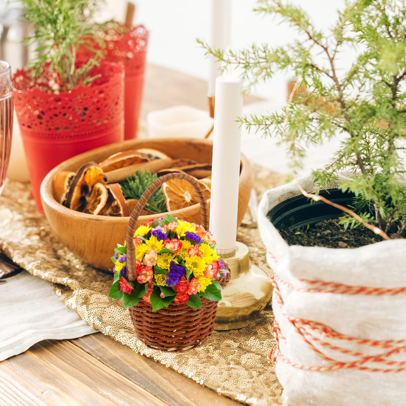 4 Pcs Woven Baskets H made Flower Basket Storage Flower Basket Decorative Rustic Home Wedding Garden Desk Restaurant
4 Pcs Woven Baskets H made Flower Basket Storage Flower Basket Decorative Rustic Home Wedding Garden Desk Restaurant