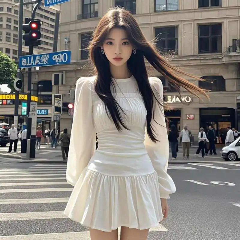 New Style Puff Sleeves Waist-hugging Slimming Elegant High-end Dress for Women French Style Casual Pleated Dress
New Style Puff Sleeves Waist-hugging Slimming Elegant High-end Dress for Women French Style Casual Pleated Dress