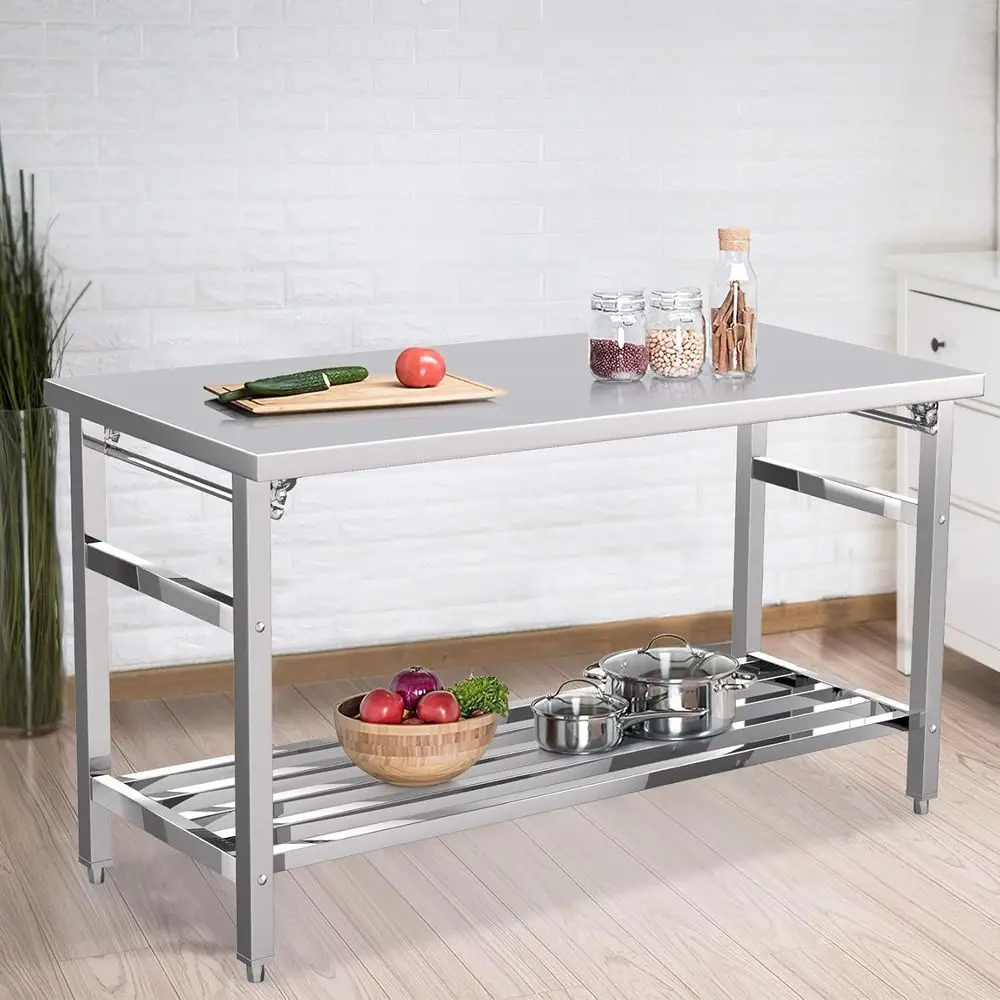 Heavy-Duty Stainless Steel Work Table, 24 x 60 with Adjustable Undershelf for Kitchen & Restaurant Use
Heavy-Duty Stainless Steel Work Table, 24 x 60 with Adjustable Undershelf for Kitchen & Restaurant Use