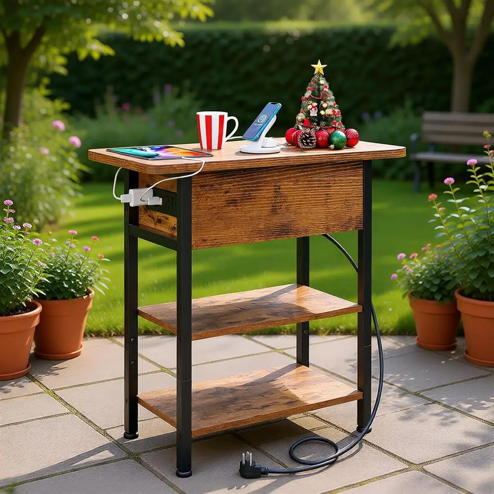 Узкий приставной столик с USB-зарядкой и местом для хранения для гостиной или спальни
Узкий приставной столик с USB-зарядкой и местом для хранения для гостиной или спальни