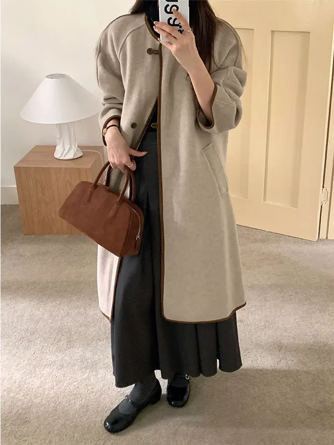 Корейское шерстяное пальто средней длины с двумя пуговицами, женское осенне-зимнее новое высококачественное элегантное твидовое пальто
Корейское шерстяное пальто средней длины с двумя пуговицами, женское осенне-зимнее новое высококачественное элегантное твидовое пальто