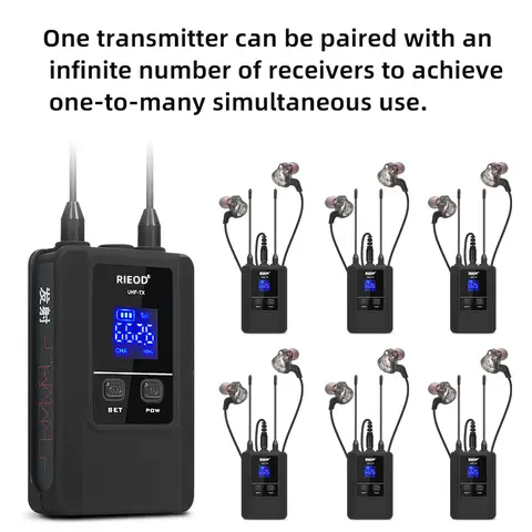 Stereo System Wireless Monitor Earphones for Stage Performances, Bands, Singers, Singing Live Streaming, Real-Time Monitoring Earphones