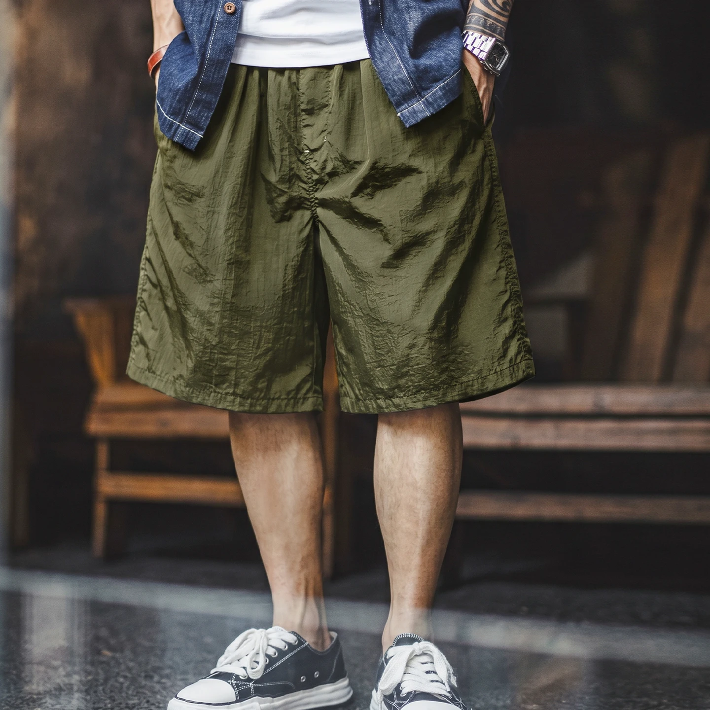 Maden Men's Amekaji Shorts Summer Retro Oversized Wide Leg Casual Shorts Elastic Waist Cargo Breathable Men's Streetwear Shorts
Maden Men's Amekaji Shorts Summer Retro Oversized Wide Leg Casual Shorts Elastic Waist Cargo Breathable Men's Streetwear Shorts