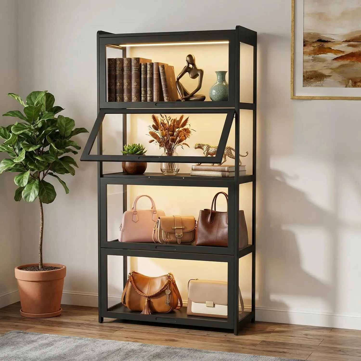 Display Cabinet with Acrylic Doors, 4-Tier Curio Cabinet for Collectibles, Display Case Showcase for
Display Cabinet with Acrylic Doors, 4-Tier Curio Cabinet for Collectibles, Display Case Showcase for