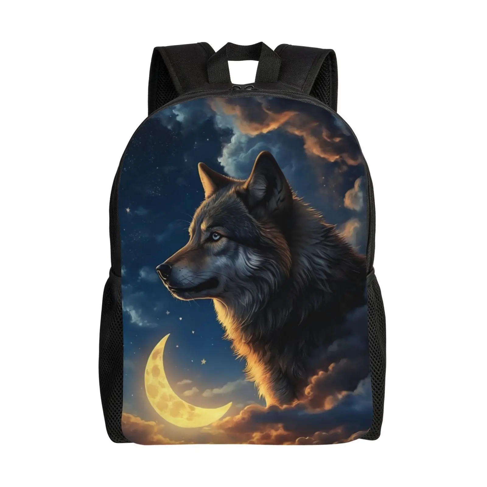 Wolf print fashion lightweight campus backpack for men and women, simple laptop bag
Wolf print fashion lightweight campus backpack for men and women, simple laptop bag