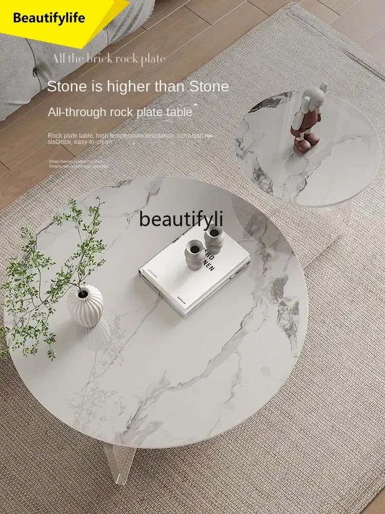 ss 8617 Italian Living Room Small Apartment Modern Creative Suspension Acrylic Simple round Stone Plate Coffee Table
ss 8617 Italian Living Room Small Apartment Modern Creative Suspension Acrylic Simple round Stone Plate Coffee Table