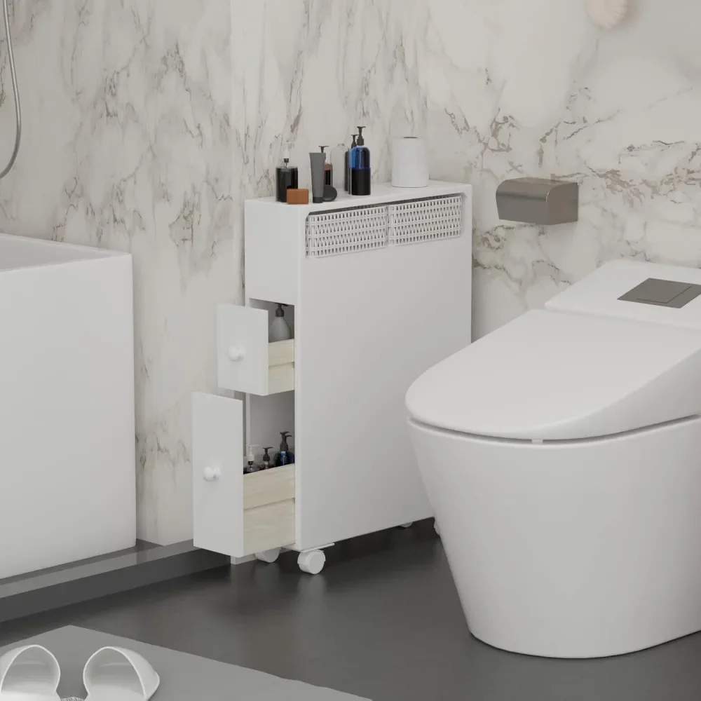 Movable Bathroom Storage Cabinet with 2 Drawers and Shelf, Toilet Paper Storage, Corner Shelves, Bathroom Furniture Sets
Movable Bathroom Storage Cabinet with 2 Drawers and Shelf, Toilet Paper Storage, Corner Shelves, Bathroom Furniture Sets