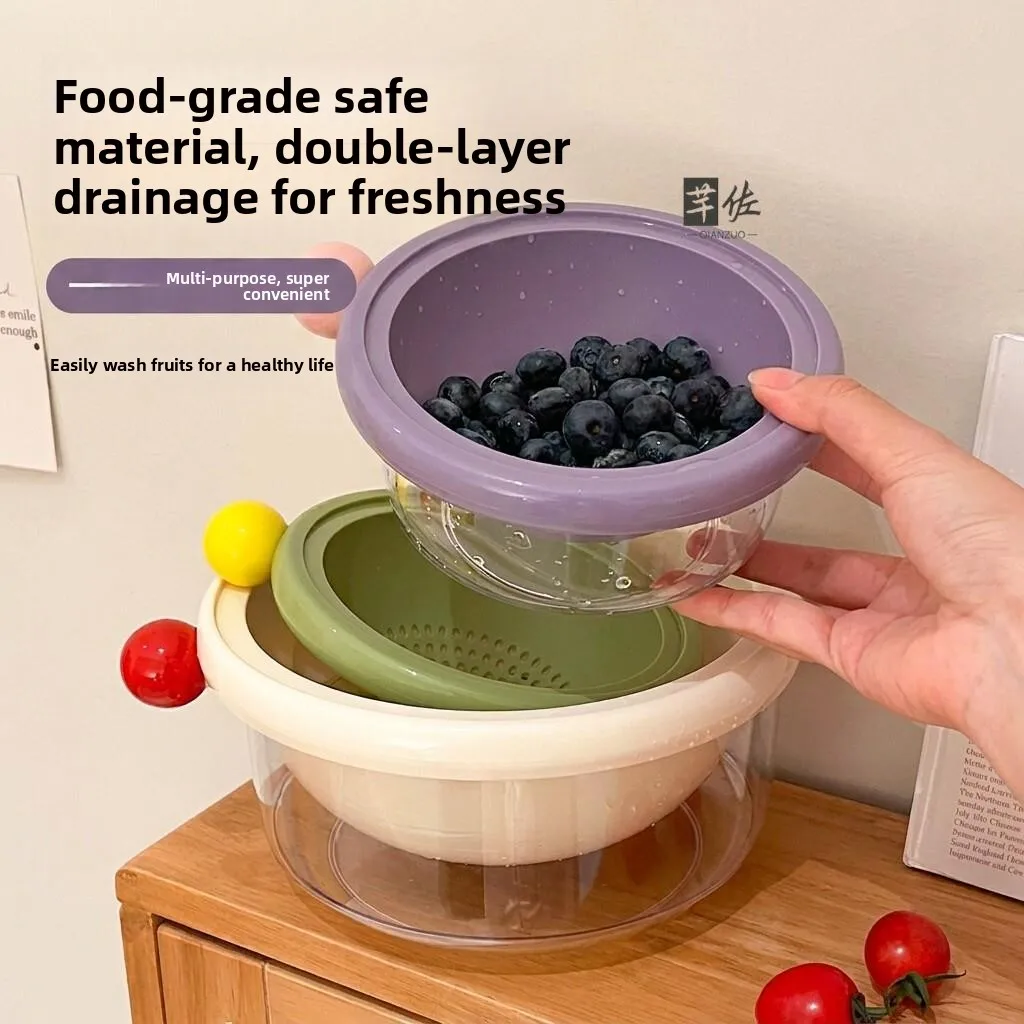 Kitchen Drain Blue Double Layer Food Grade Fruit Vegetable Basket Multi Functional Home Use Durable Plastic Fruit Basket
Kitchen Drain Blue Double Layer Food Grade Fruit Vegetable Basket Multi Functional Home Use Durable Plastic Fruit Basket