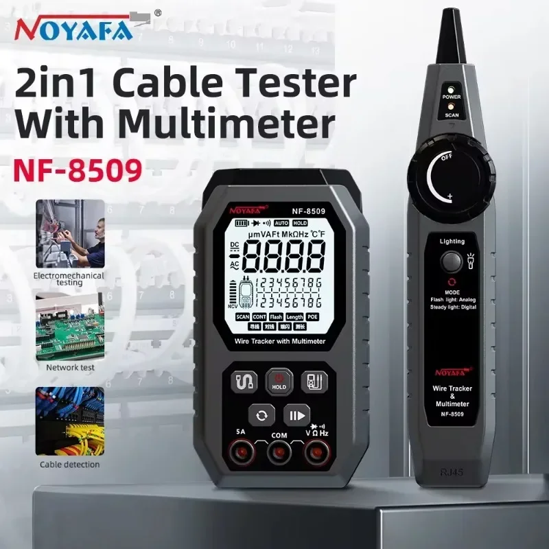 NOYAFA NF-8509 Multimeter Network Line Finder Network Cable Tester Digital Display Intelligent Anti Burn Universal Instrument
NOYAFA NF-8509 Multimeter Network Line Finder Network Cable Tester Digital Display Intelligent Anti Burn Universal Instrument