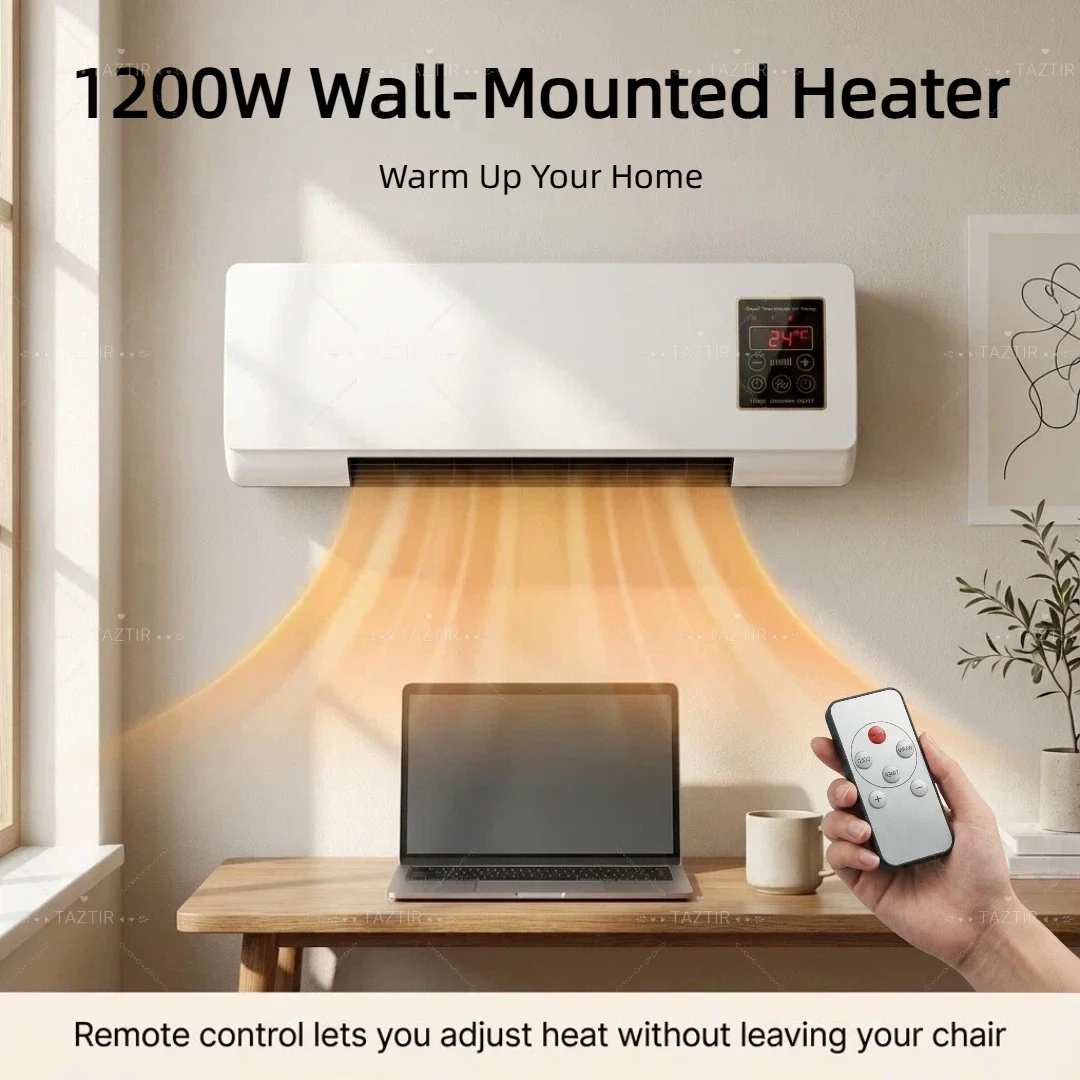 2-in-1 Wall-Mounted Heater 1400W with 6-Hour Timer Remote Touchscreen Control Natural Fan Mode Overheat Protection
2-in-1 Wall-Mounted Heater 1400W with 6-Hour Timer Remote Touchscreen Control Natural Fan Mode Overheat Protection