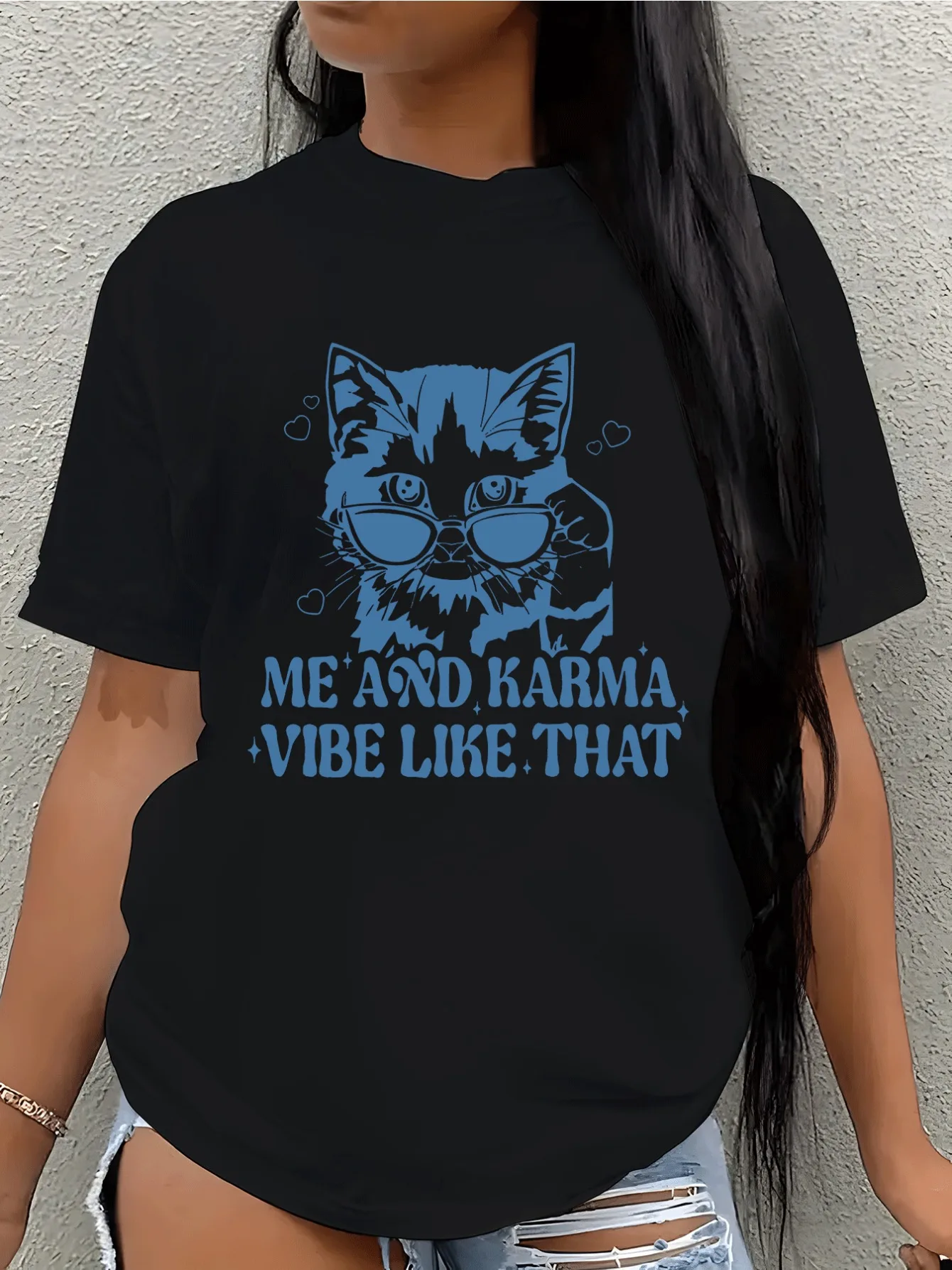 Женская повседневная футболка с забавным котом и крутым принтом в стиле Харадзюку с короткими рукавами, уличные топы, футболки, эстетичная одежда
Женская повседневная футболка с забавным котом и крутым принтом в стиле Харадзюку с короткими рукавами, уличные топы, футболки, эстетичная одежда