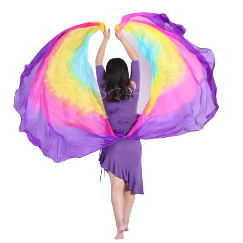 2pcs Half Circle Belly Dance Silk Veil Scarf 250x114cm Gold Rolled Edge Gradient Color Natural Silk Semicircle Dance Props Veil
2pcs Half Circle Belly Dance Silk Veil Scarf 250x114cm Gold Rolled Edge Gradient Color Natural Silk Semicircle Dance Props Veil