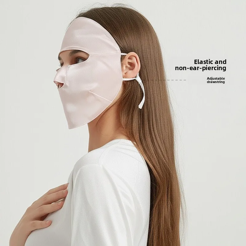 Beauty Sunscreen Adjustable Mulberry Silk Face Mask Full Coverage Breathable UV Protection Hyaluronic Acid Skincare Facekini
Beauty Sunscreen Adjustable Mulberry Silk Face Mask Full Coverage Breathable UV Protection Hyaluronic Acid Skincare Facekini