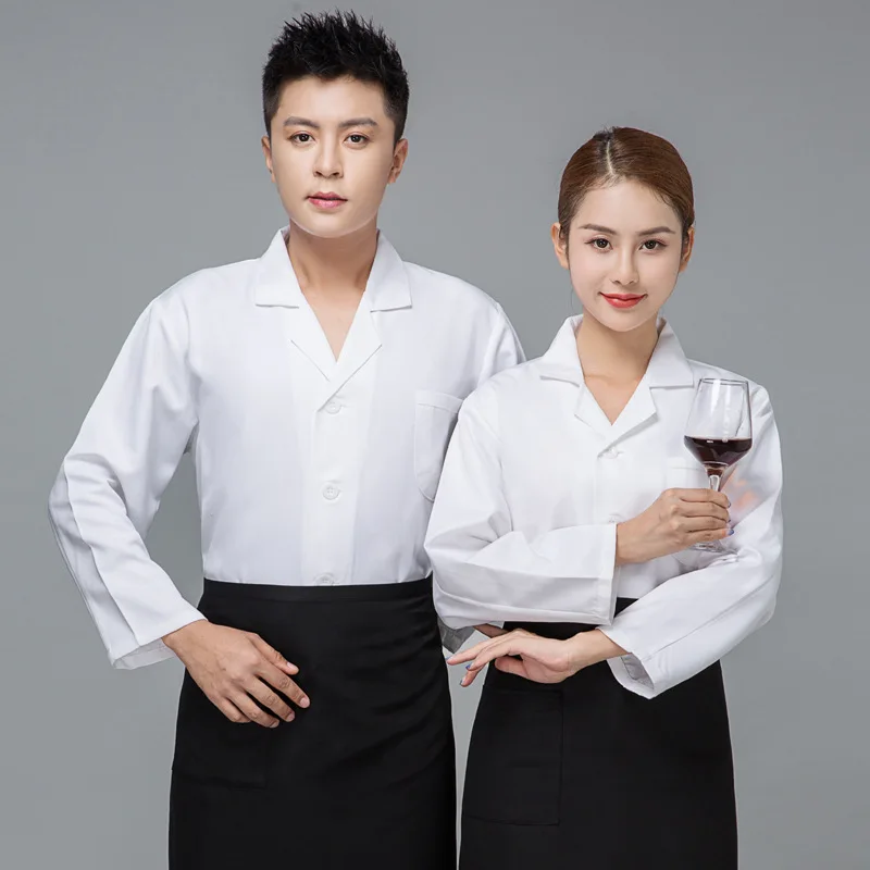 School cafeteria food factory white chef uniform long-sleeved autumn and winter attire for restaurant staff, male and female caf
School cafeteria food factory white chef uniform long-sleeved autumn and winter attire for restaurant staff, male and female caf