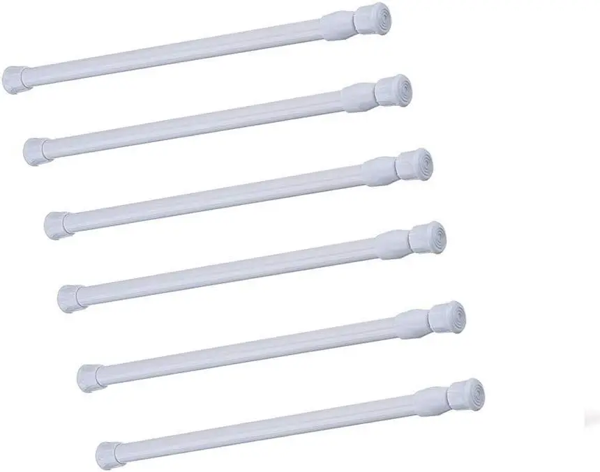 Tension Rods 6 Pack, Adjustable 9.8-15.7 Inch Steel Spring Rods for Cupboard Closet Window
Tension Rods 6 Pack, Adjustable 9.8-15.7 Inch Steel Spring Rods for Cupboard Closet Window