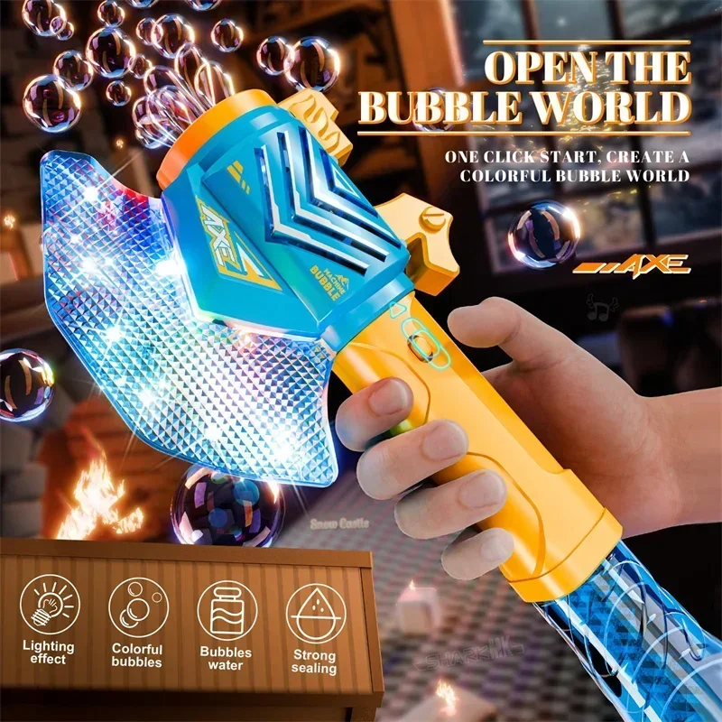 Handheld Axe Bubbles Stick Cool Lights Automatic Bubbles Machine Outdoor Beach Party Boy Girl Electric Bubbles Wand Children Toy
Handheld Axe Bubbles Stick Cool Lights Automatic Bubbles Machine Outdoor Beach Party Boy Girl Electric Bubbles Wand Children Toy