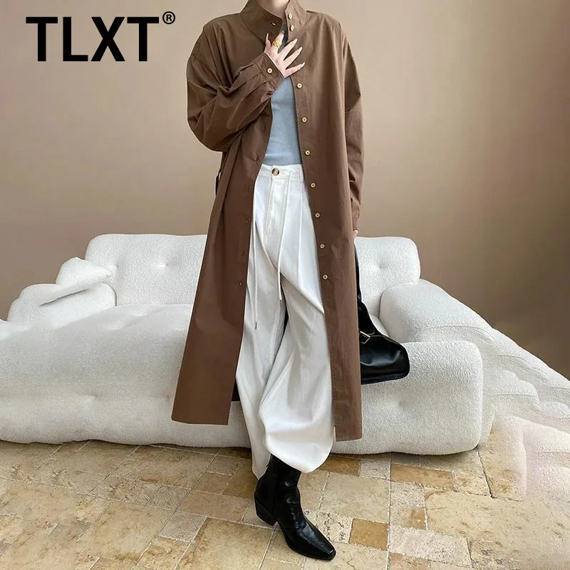 TLXT модный женский однобортный плащ с воротником-стойкой, длинная ветровка со сборкой на талии, офисные женские пальто, новинка осени 2023 г.
TLXT модный женский однобортный плащ с воротником-стойкой, длинная ветровка со сборкой на талии, офисные женские пальто, новинка осени 2023 г.