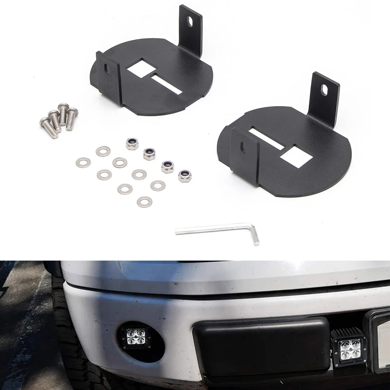 Pair Light Mount Brackets for Ford F150 2006-2014 for LED Fog Lamp Kit For 3X3 Inch Led Work Light Bracket Mounting Holder 
Pair Light Mount Brackets for Ford F150 2006-2014 for LED Fog Lamp Kit For 3X3 Inch Led Work Light Bracket Mounting Holder
