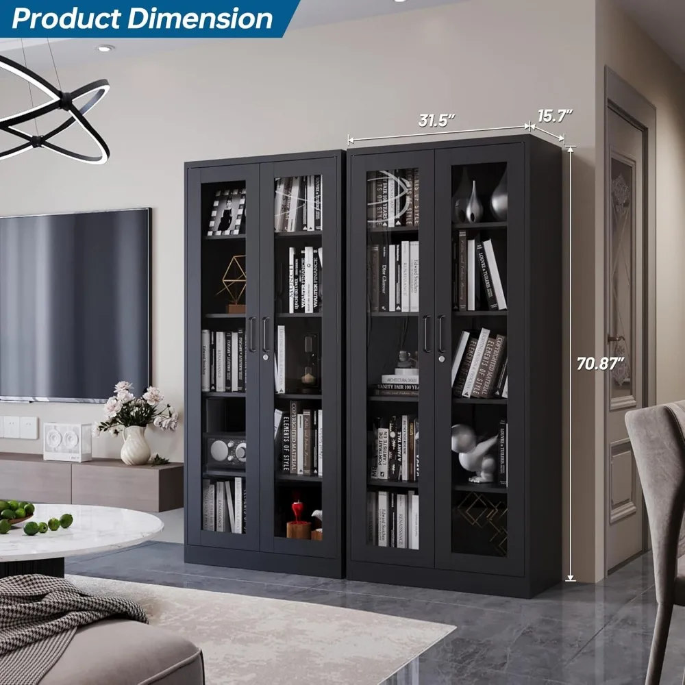 Display Cabinet with Glass Doors, Curio Cabinets with 4 Adjustable Shelves, Locking Glass Cabinet Display Case for Home,
Display Cabinet with Glass Doors, Curio Cabinets with 4 Adjustable Shelves, Locking Glass Cabinet Display Case for Home,