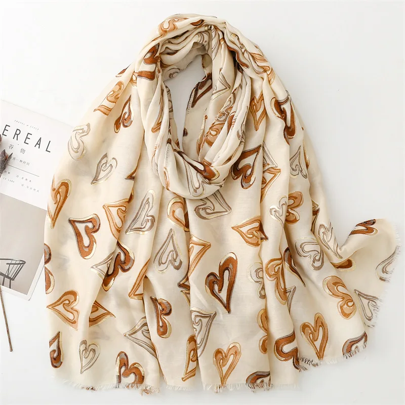 2023 New Cotton Love Print Fringe Gold Foil Scarf Shawls Long Women Heart Pattern Scarves Hijab Wrap 6 Color Free Shipping
2023 New Cotton Love Print Fringe Gold Foil Scarf Shawls Long Women Heart Pattern Scarves Hijab Wrap 6 Color Free Shipping